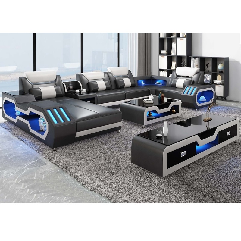 Klasik Modern Sectional Led Furniture Sofa Set Berkualitas Tinggi Kursi Gaya Minimalis dengan Desain