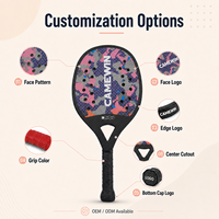 Raquette de beach tennis légère en carbone PP modèle 4050, support OEM/ODM, motif de surface personnalisé, boîte de vente au détail pour les distributeurs