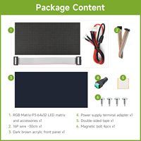Panneau matriciel LED RVB couleur Waveshare 6432 pixels Résolution P3.64x32 2048 LED Pas de 3 mm Compatible Raspberry Pi