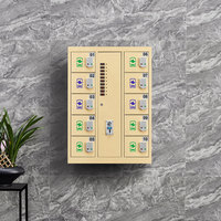 Estación de Carga para Teléfonos Móviles Inteligente con WLAN, 6 Compartimentos, Cerradura Electrónica con Contraseña, Compatible con Monedas, Casillero para Celulares