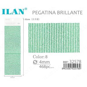 Adesivi Brillanti Ilan 4mm con Strass Verdi, Confezione Grande da 468 Pezzi - Product Image 3