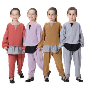 Bambini 2 pezzi manica lunga arabo turchia bambine camicia lunga pantaloni Set abbigliamento islamico abito modesto musulmano - Product Image 1