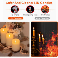 Ensemble de bougies LED sans flamme à piles avec flamme vacillante, mèche mobile, télécommande et minuterie pour la décoration de la maison et des fêtes