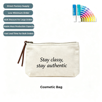 Benutzerdefiniertes Logo Baumwoll-Reißverschluss-Kosmetiktasche Großhandel Kleine Private Label Brautjungfern-Geschenke Canvas-Kosmetiktasche
