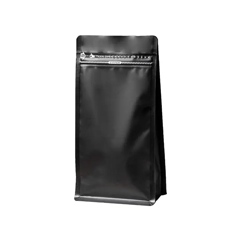 Bolsa de embalaje de café personalizada Bolsa de fuelle lateral Cremallera resellable Bolsas de papel de aluminio de plástico de pie con válvula para comida Snack Nut