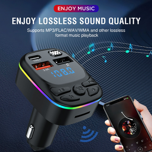 C10 Xe <span class=keywords><strong>MP3</strong></span> Máy Nghe Nhạc FM Transmitter Không Dây Bluetooth Hands-Free Cuộc Gọi 5V3A Xe Sạc Kép <span class=keywords><strong>USB</strong></span> type-C Cổng Kết Nối Âm Thanh Stereo - Product Image 4