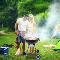 Grill à charbon de bois, grille de Camping de 17 pouces pour barbecue, poêle Portable robuste avec roues, livraison directe