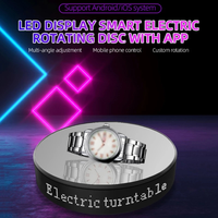Présentoir à plateau tournant électrique à 360 degrés avec batterie pour bijoux et montres