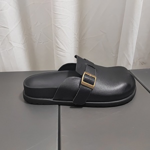 Sandalias de Plataforma con Hebilla de Cuero Negro Inspiradas en Diseñadores, Nuevas Sandalias Mule de Lujo 2026 - Product Image 1