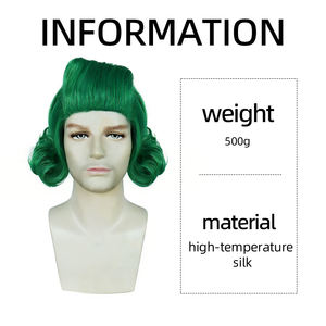 Peluca de Oompa Loompa para Disfraz de Halloween de Fujia, Cabello Verde Rizado de Willy <span class=keywords><strong>Wonka</strong></span>, la Fábrica de Chocolate - Product Image 2
