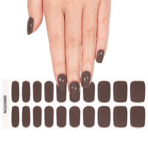 เจลทาเล็บลายตาแมว ขายดี ปราศจากสาร HEMA สติ๊กเกอร์ติดเล็บปลอม สีน้ำตาลโคโค่ เจลกึ่งสำเร็จรูป แผ่นเจลติดเล็บ 20 แผ่น - Product Image 6