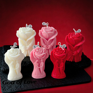 Rose Shape Couple Scented Candle Creative Decorative <b>Ornament</b> Romantic Wedding Decoration Valentine Gift Aroma Candle - Product Image 4