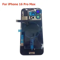 Para iPhone 16 16 Pro Max 16 Plus 16Pro, cubierta trasera de vidrio, carcasa trasera para puerta con Cable flexible inalámbrico, reemplazo de placa de Metal