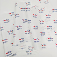 Papier d'emballage kraft blanc imprimé sur mesure 30g 50x70cm non couché imprimé offset recyclable pour vêtements et cadeaux