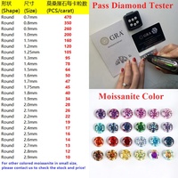 Pass Diamond Tester 0,8-2,9mm D Color VVS1 Diamante de moissanita suelto Tamaño pequeño Corte brillante Piedra de moissanita sintética