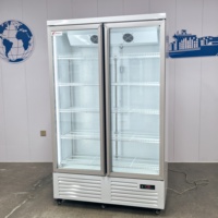 Réfrigérateur vertical commercial à porte vitrée, refroidissement direct, 400L, économie d'énergie, OEM