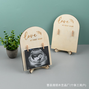 Cadre photo double face en bois pour échographie de bébé avec support – Idéal pour présenter les souvenirs de nouveau-né et décorer la chambre - Product Image 4