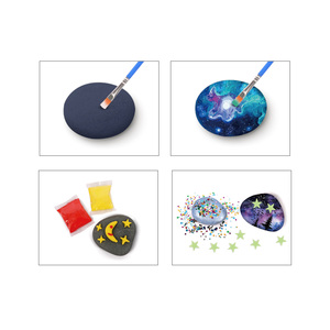 CPC éducatif coloré enfant cadeau écologique sécurité pigment bande roche <span class=keywords><strong>dessin</strong></span> ensemble bricolage artisanat roche peinture kits galaxie - Product Image 3