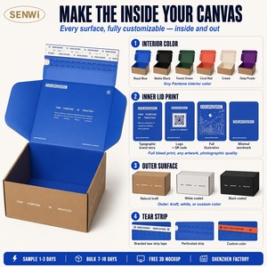 Caja de Envío Personalizada de Cartón Kraft con Tira de Apertura, Impresión Interior a Todo Color para Ropa Urbana, Fitness, Tech, Marcas de Suscripción - Product Image 3