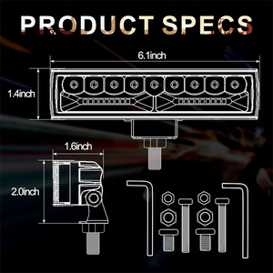 Feux <span class=keywords><strong>de</strong></span> travail auxiliaires <span class=keywords><strong>LED</strong></span> pour tracteur, 12V 24V, 6 pouces, format compact et fin, 66W, faisceau combiné, éclairage latéral et <span class=keywords><strong>de</strong></span> <span class=keywords><strong>recul</strong></span> - Product Image 2