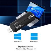 Tarjeta de Red Inalámbrica WiFi 6 AX3000 de Fábrica, Adaptador WiFi USB 3.0 de Doble Banda de 2.4 GHz y 5 GHz para Computadoras con Windows 10/11