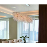 Lustre en cristal rectangulaire personnalisé, éclairage de plafond nordique, lustre pour salon, luminaires de conception personnalisée