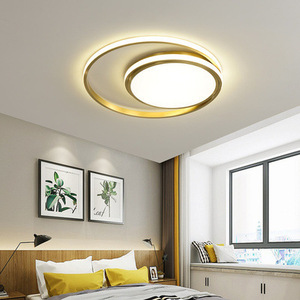 Plafonnier LED pour chambre à coucher en aluminium et acrylique, commande tactile, design moderne, blanc chaud, luxe, décoration simple pour la maison - Product Image 4