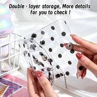 30 pièces Porte-cartes transparent pour femme, petit porte-monnaie, mini pochette double couche, étui pour cartes de crédit, porte-monnaie et pochettes