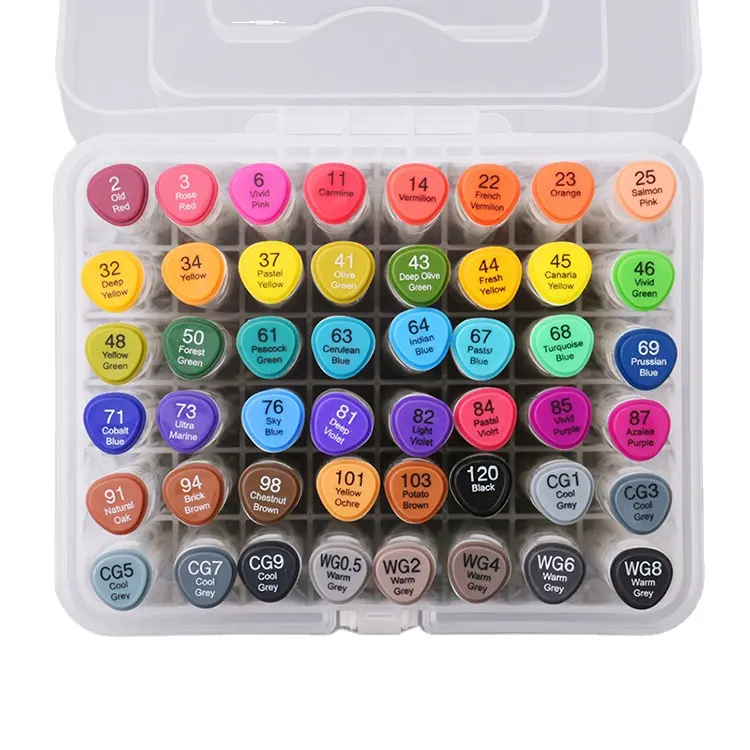 48 colori Grassa Ink Ricco di Colore Triangolare Portapenne Dual Brush Kids Art Markers Set