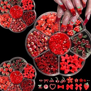 Adornos de <span class=keywords><strong>Uñas</strong></span> de Resina Roja Vibrante con Frutas y Lazos, Cerezas, Mariposas y Mezcla de Aleaciones <span class=keywords><strong>para</strong></span> Arte de <span class=keywords><strong>Uñas</strong></span> DIY, Venta al por Mayor a Granel, Suministros de Decoración de <span class=keywords><strong>Uñas</strong></span> - Product Image 1