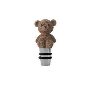 Brown <b>Bear</b> Wine Stopper Food Grade Resin Stainless Steel <b>Bottle</b> Sealer For Red Wine Champagne Spirits - Product Image 2