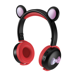 Casque sans fil supra-auriculaire BK7 BT 5.3 avec oreillettes à nœud mignon et effets lumineux - Product Image 1