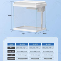 Aquarium de bureau en verre, kit complet avec éclairage LED et pompe de filtration multi-étapes pour la maison et le bureau