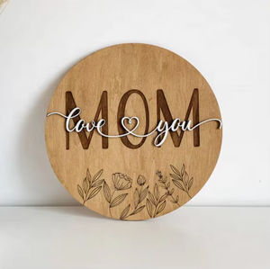 Regalo Personalizado para el <span class=keywords><strong>Día</strong></span> <span class=keywords><strong>de</strong></span> <span class=keywords><strong>la</strong></span> <span class=keywords><strong>Madre</strong></span>, Letrero con Flores Cortadas con Láser, Regalo para Mamá <span class=keywords><strong>de</strong></span> los Hijos, Decoración <span class=keywords><strong>de</strong></span> Mesa <span class=keywords><strong>de</strong></span> Madera con <span class=keywords><strong>la</strong></span> Frase 'Te Amo Mamá' - Product Image 3
