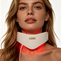 Masque facial infrarouge et lumière rouge avec dispositif LED portable pour le cou, pour les soins de beauté à domicile