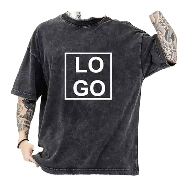 Custom logo Print Men's Plus Size Retro Graphic Streetwear T-shirts Cotton Digital Printed Oversized Casual T Shirt for Men