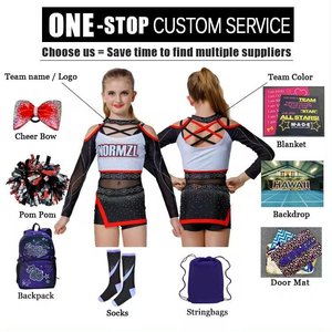 Uniformes de Animadoras con Pedrería Brillante, <span class=keywords><strong>Vestidos</strong></span> con Logotipo del Equipo <span class=keywords><strong>para</strong></span> Animadoras - Product Image 6