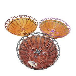 Round Imitation Rattan <b>Snack</b> Basket 30 Series Eco-Friendly Fruit Platter For Living Room KTV <b>Bar</b> Storage - Product Image 2