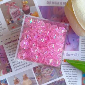 Perles acryliques modernes de 8 mm, électro-plaquées de couleur ultraviolette, à fleurs, très vendues, accessoires décoratifs faits à la main, bricolage, téléphone portable - Product Image 2