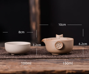 Tasse rapide en grès rétro japonais un pot et une tasse voyage personnel Portable bureau Kung Fu service à thé théière - Product Image 2