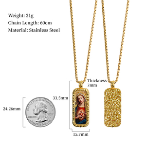 Collar con Colgante de Imagen en Relieve 3D de <span class=keywords><strong>Nuestra</strong></span> <span class=keywords><strong>Señora</strong></span> de Guadalupe, Festival Católico, Personalizado con la Virgen María para Mayoristas Religiosos - Product Image 3