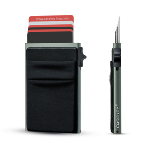 Casekey Accept Customized Logo <b>Metal</b> Credit Card Holder Pop up Aluminum <b>Wallets</b> Smart <b>Wallet</b> for Men/Wonmen - Product Image 1
