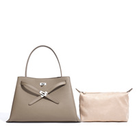 Sac à main unisexe en cuir véritable léger de luxe avec logo personnalisé, design tendance, fermeture éclair de haute qualité, sac fourre-tout décontracté
