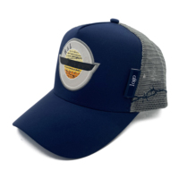 Casquettes de camionneur Deep Fit avec logo personnalisé, 5 panneaux, insigne de broderie 3D, casquettes de sport à rayures latérales, chapeaux de camionneur en maille