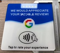 Carte d'avis en acrylique de 12 cm, OEM ODM, compatible NTAG213, 13,56 MHz, code QR pour avis Google