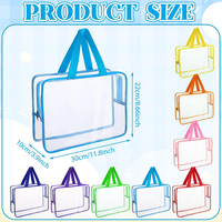 Bolsa de Cosméticos de PVC Transparente al por Mayor, Bolsa de Maquillaje de PVC Impermeable con Logotipo Personalizado, Bolsa de Aseo Transparente Reutilizable con Asa