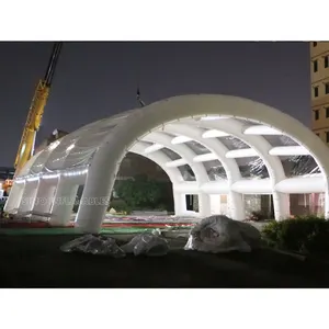 Tente gonflable géante de scène, 10x20x15m, avec couverture de toit transparent amovible et portes de gonflable de chine