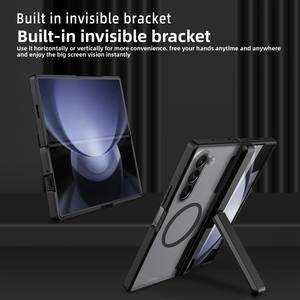 Étui fin magnétique pour Samsung Galaxy Z Fold 6 <span class=keywords><strong>avec</strong></span> protection de charnière à ressort, <span class=keywords><strong>coque</strong></span> de téléphone <span class=keywords><strong>transparente</strong></span> givrée antichoc - Product Image 6