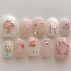 Custom Personalized Wedding 3D Art False Nails Extension Acrylic Nail Designs Bridal False Nails