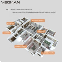 Directement du marché des meubles de Foshan Nouveau modèle Armoire de cuisine à taille personnalisée Panneau de mélamine et MDF de haute qualité